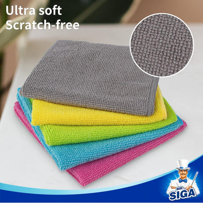 MR.SIGA Microfiber Cleaning Cloths – 50-Pack Workstation Wipes for Conference Rooms and Shared Desks
