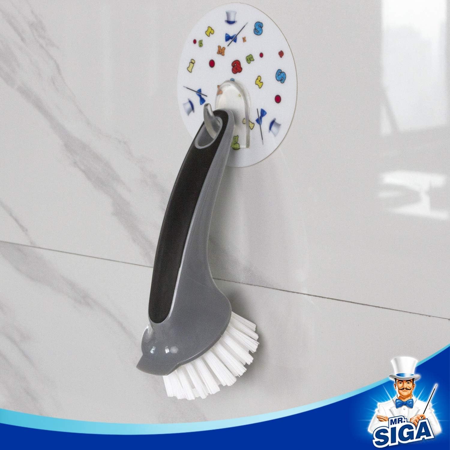MR.SIGA Pot and Pan Cleaning Brush in Neutral Tones, Simple Dish Brush for Uncluttered Kitchens, Daily Scrubbing