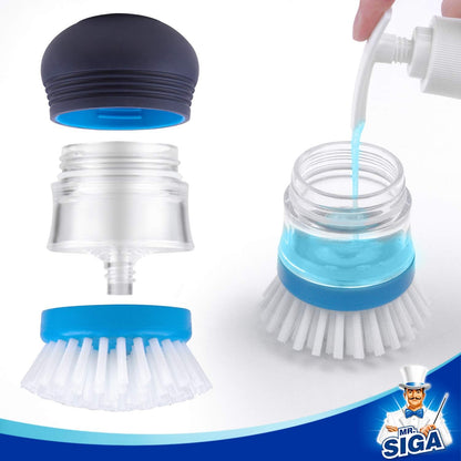MR.SIGA Soap Dispensing Palm Brush – Thoughtful Housewarming Gift for New Homeowners