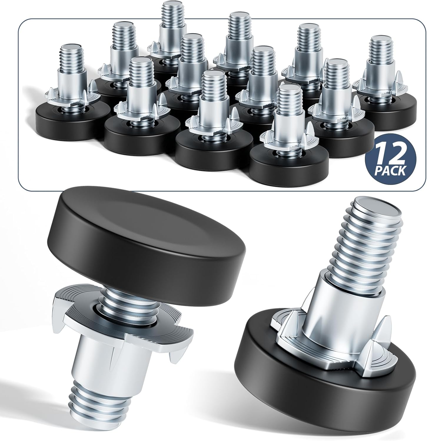 MROCO Furniture Leveling Feet with T-Nuts – Covered Porch Upgrade, Rust-Resistant Levelers for Wicker Furniture and Plant Stands