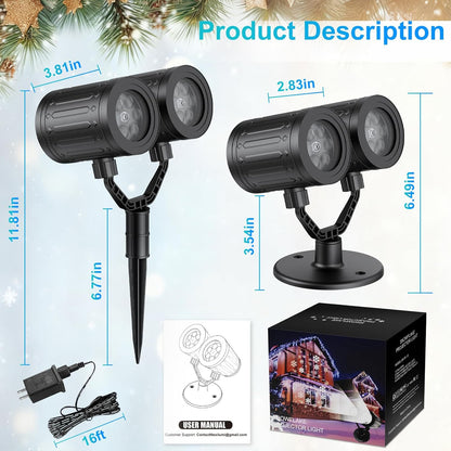 MuliVid LED Snowflake Projector – Weatherproof Outdoor Holiday Lighting for Garden Pathways, Fences, and Open-Air Entertaining