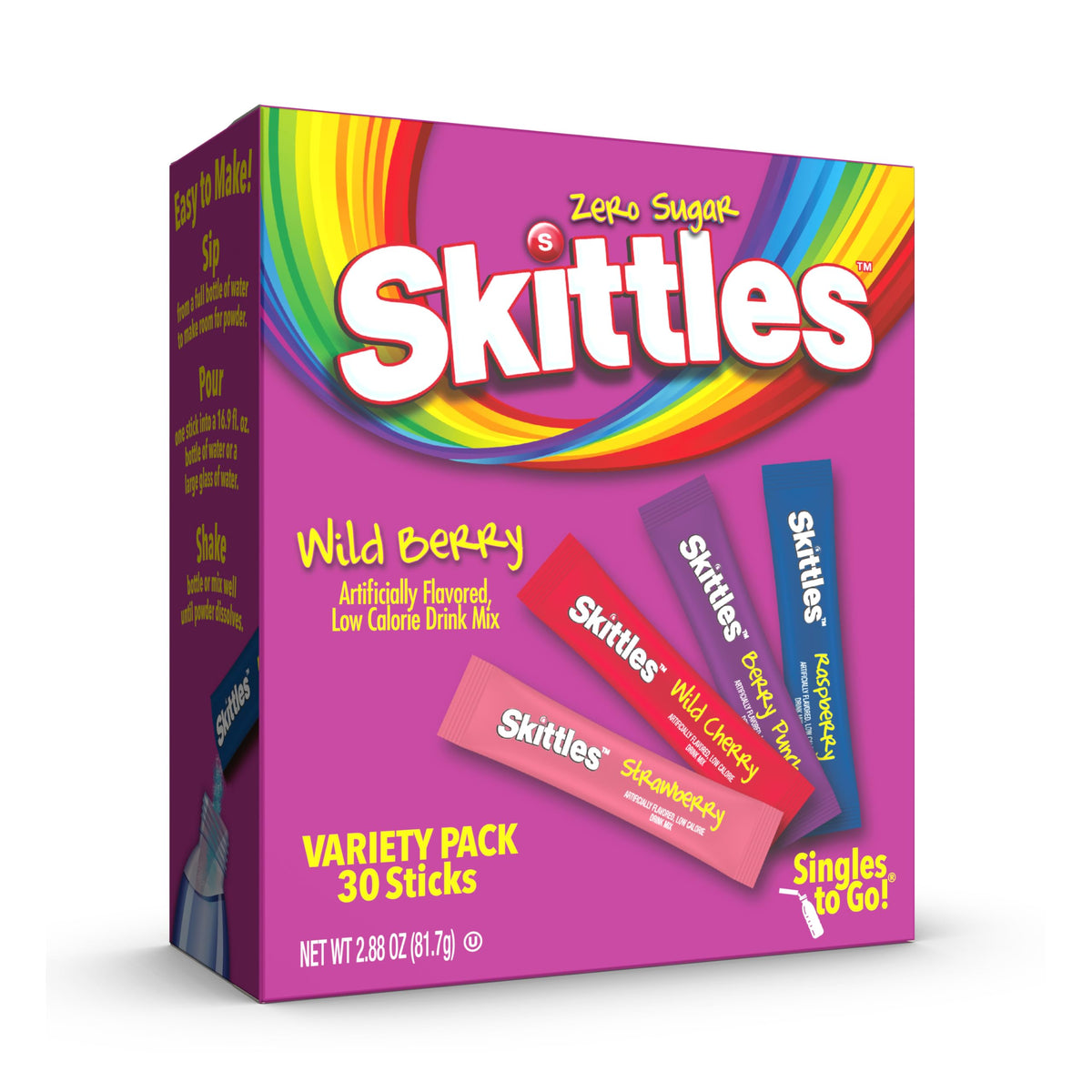 multiple flavor lineups available across 12 variants (original, tropical, wild berry, and tri-flavor combos)