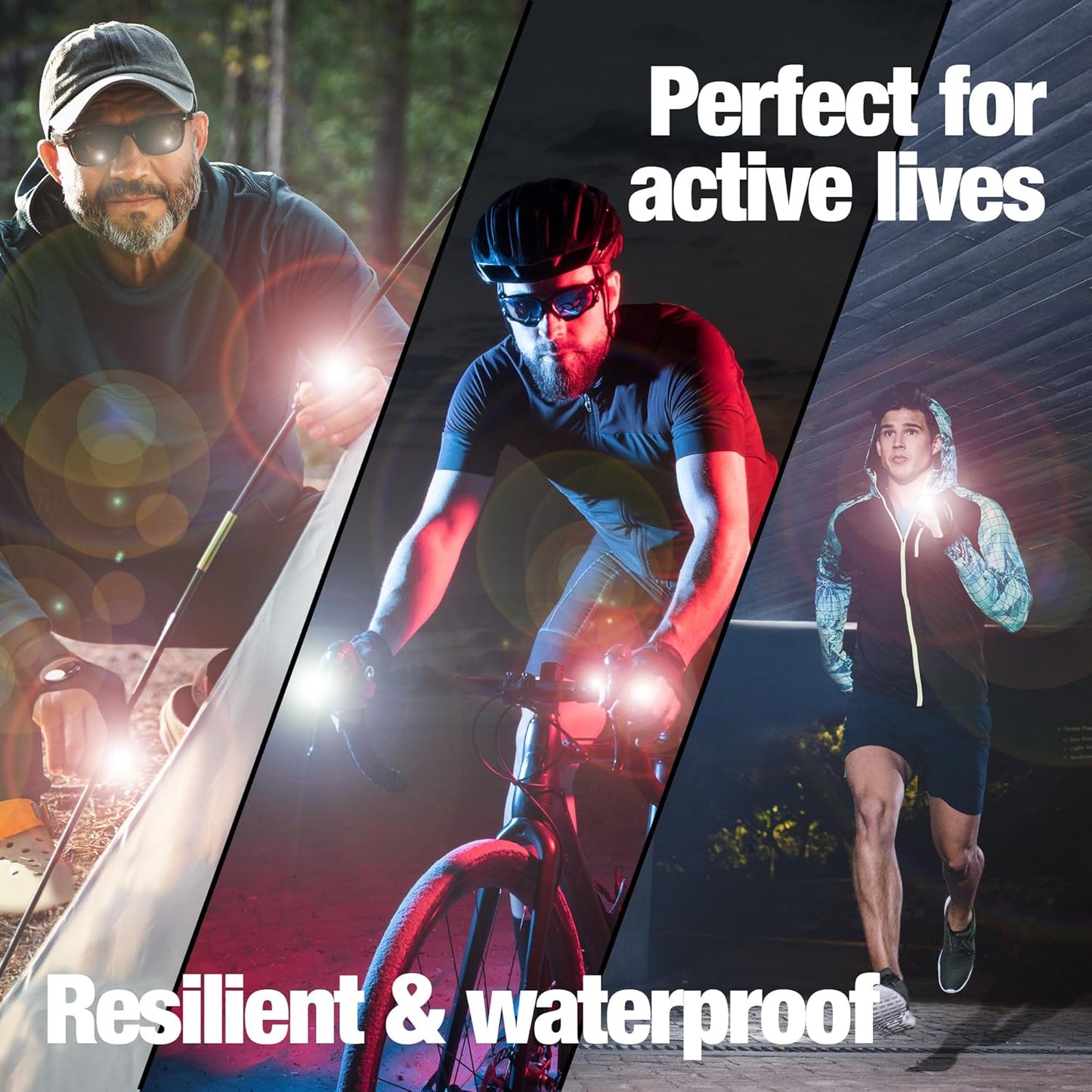 Mylivell Work Glove Flashlight – Weather-Tolerant Outdoor Accessory for Runners, Cyclists, and Night Walkers