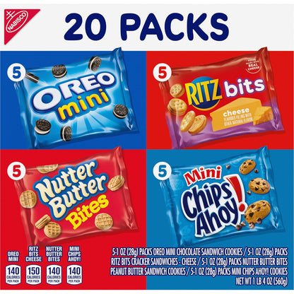 Nabisco Classic Mix Variety Pack – Parent-Approved Mini Cookies and Cheese Crackers for School Lunches and Playdates