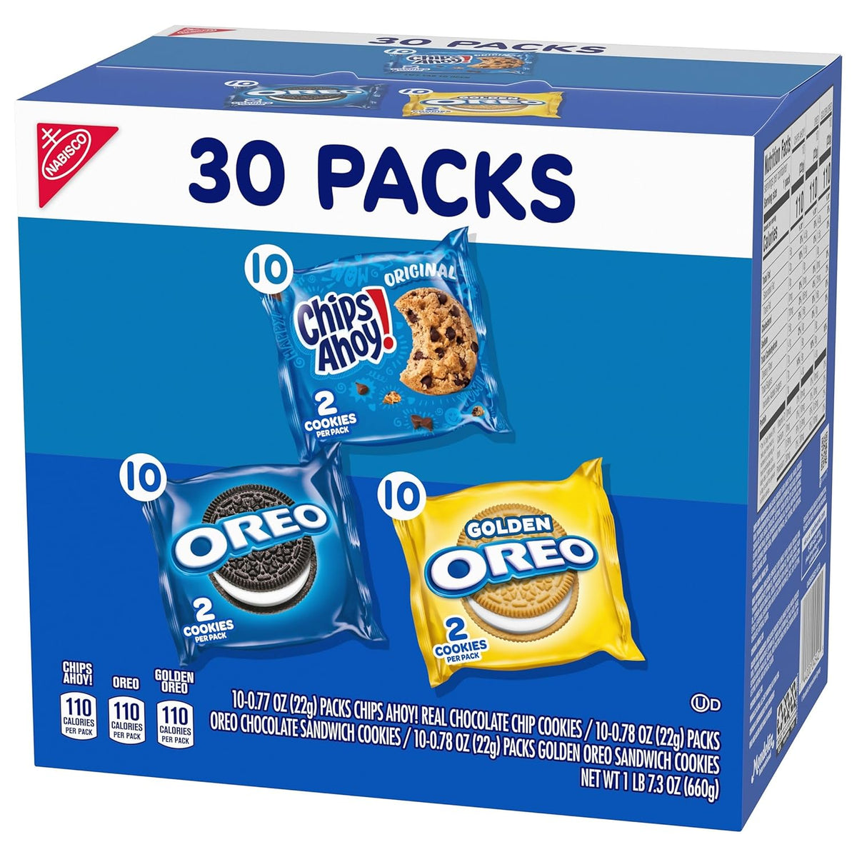 Nabisco Sweet Treats Cookie Variety Pack – Hostess Gift and Housewarming Snack Basket Idea, 30 Two-Cookie Packs