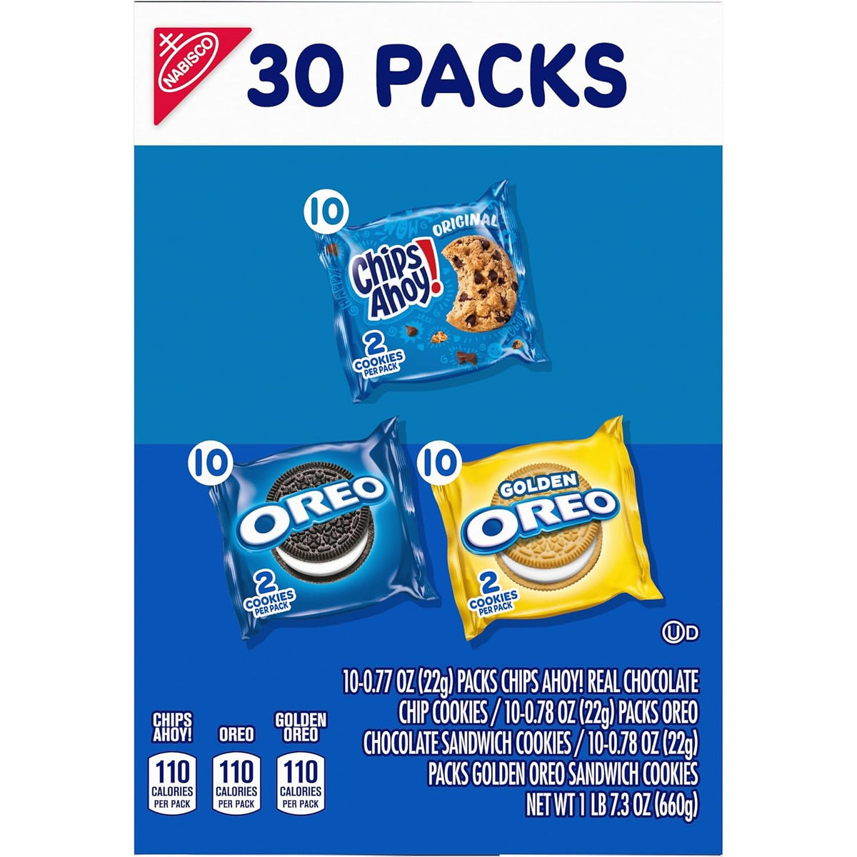 Nabisco Sweet Treats Cookie Variety Pack – Hostess Gift and Housewarming Snack Basket Idea, 30 Two-Cookie Packs