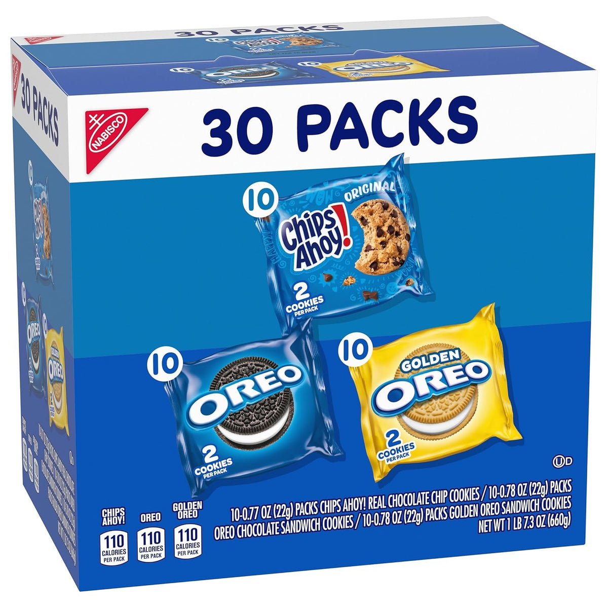 Nabisco Sweet Treats Cookie Variety Pack – Hostess Gift and Housewarming Snack Basket Idea, 30 Two-Cookie Packs