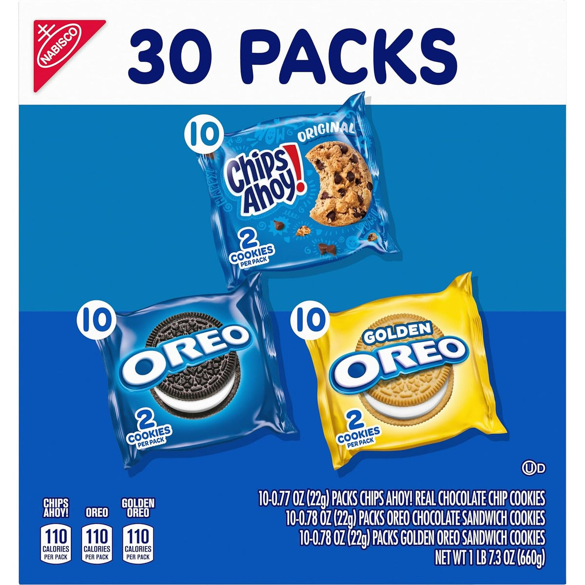 Nabisco Sweet Treats Cookie Variety Pack – Hostess Gift and Housewarming Snack Basket Idea, 30 Two-Cookie Packs