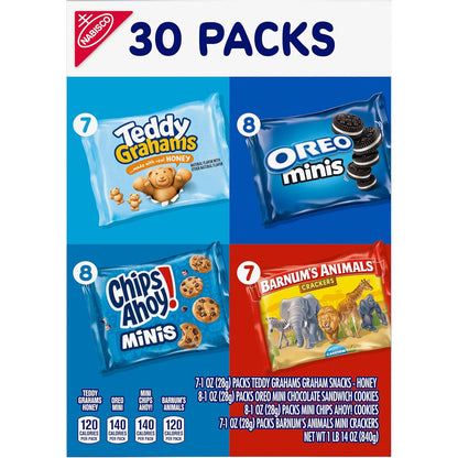 Nabisco Team Favorites Variety – Office Snack Box for Reception Desks and Meeting Tables, 30 Pre-Portioned Mini Treats