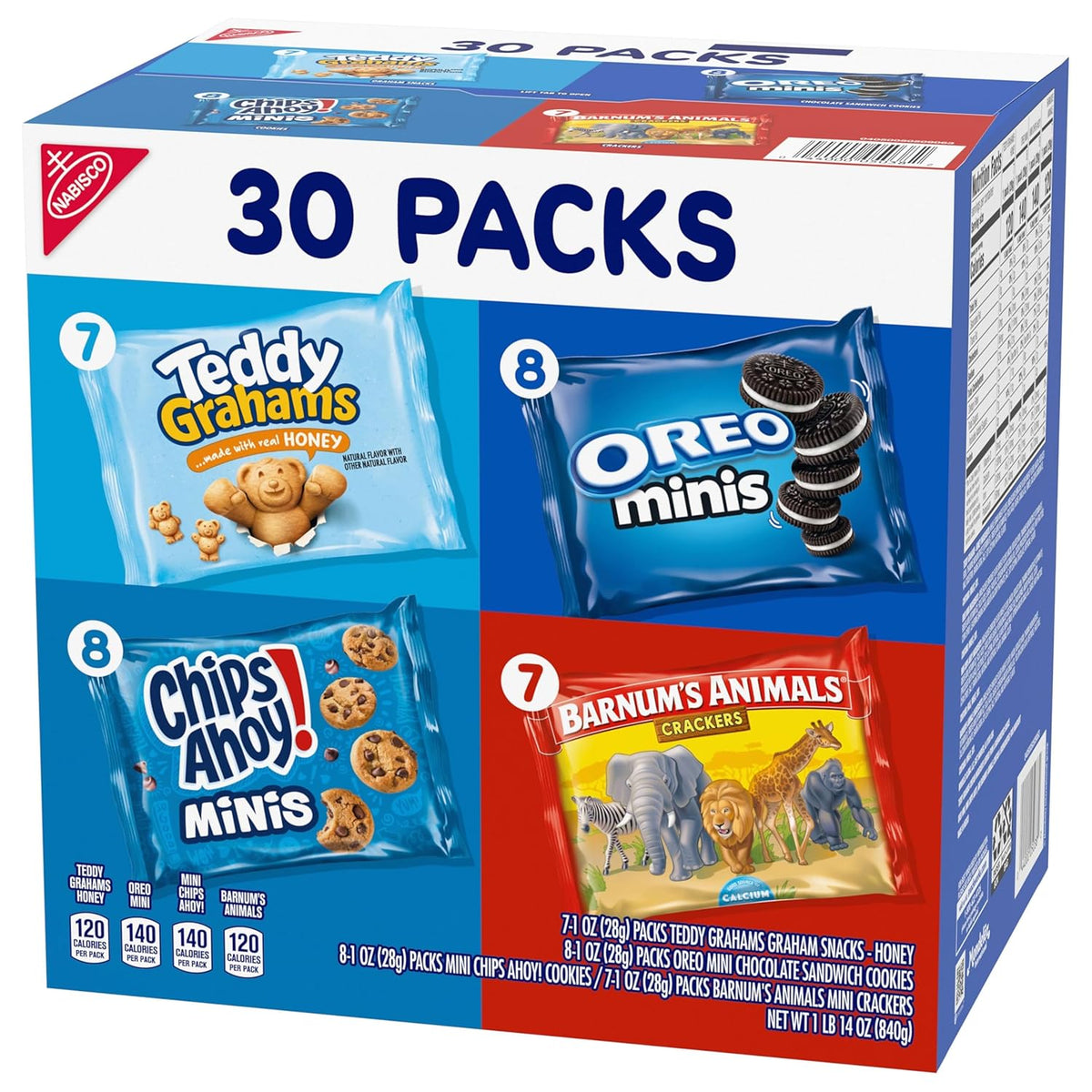 Nabisco Team Favorites Variety – Office Snack Box for Reception Desks and Meeting Tables, 30 Pre-Portioned Mini Treats