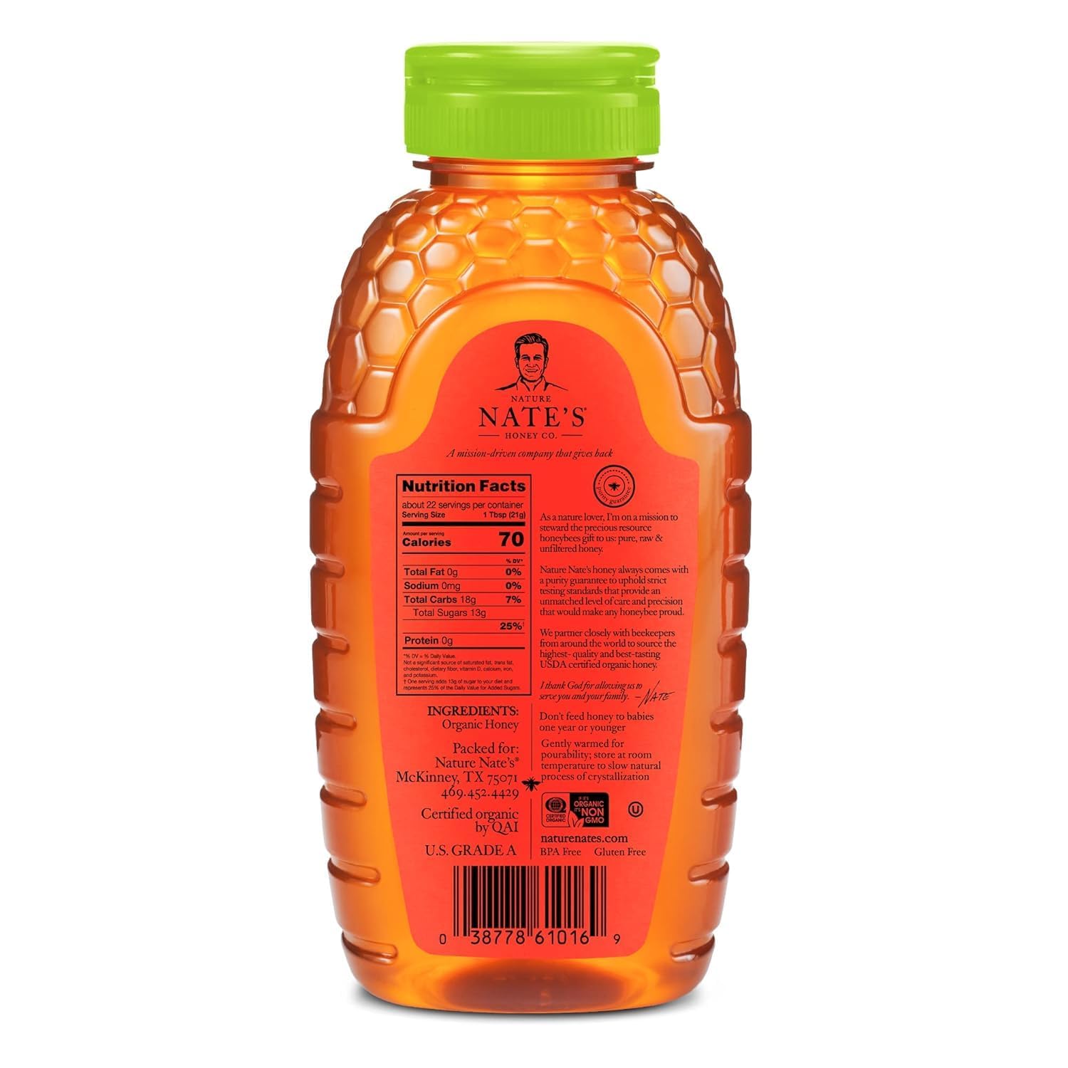 Nate's Organic Raw Squeeze Honey – Wellness Apothecary Pick, Soothing Drizzle for Oatmeal and Restorative Drinks