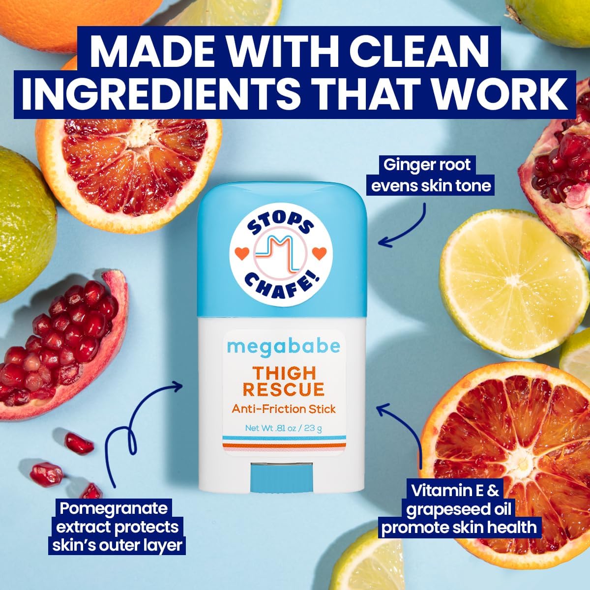 natural active ingredients: ginger root, pomegranate extract, and grapeseed oil