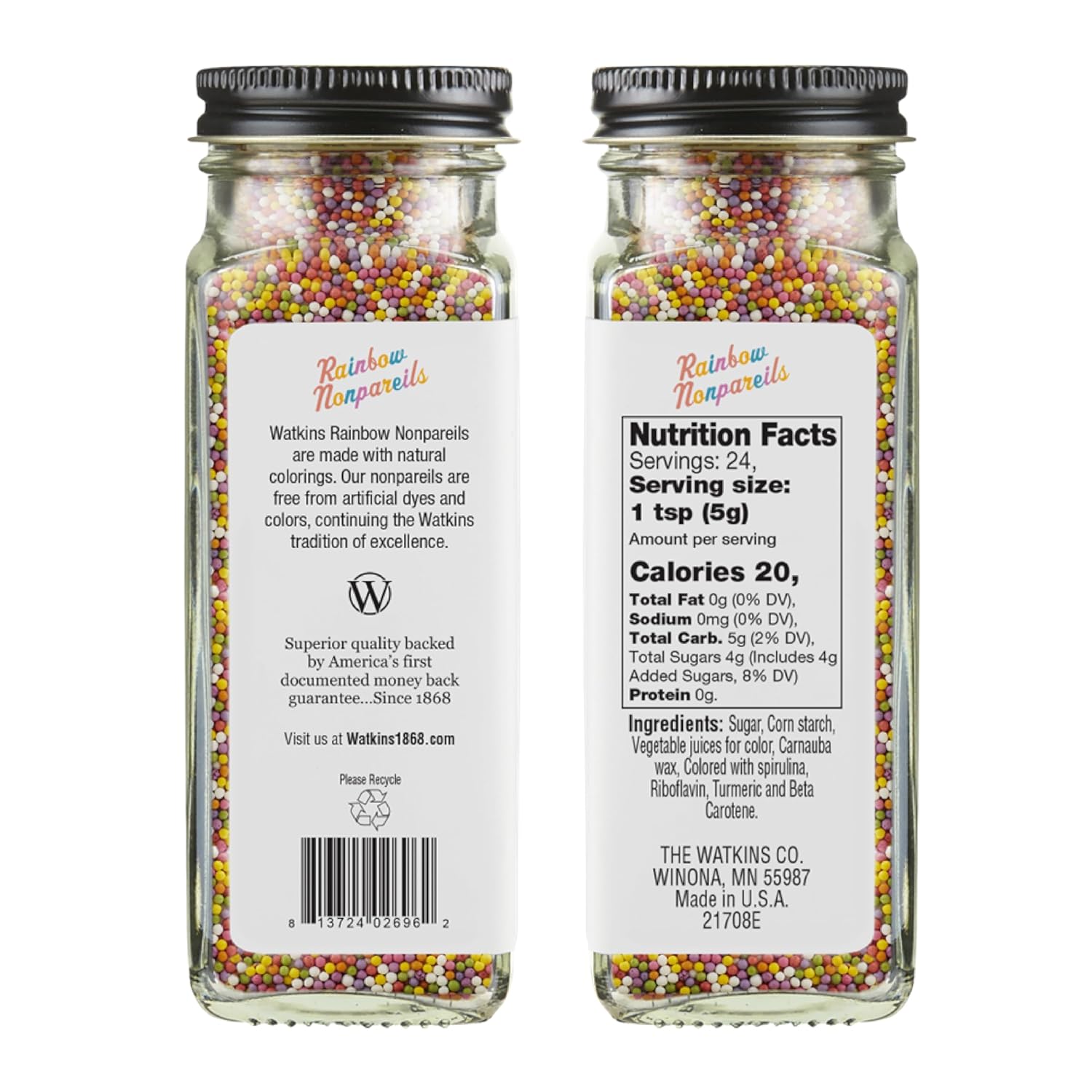 naturally colored with spirulina, riboflavin, turmeric, beta carotene, and vegetable juices