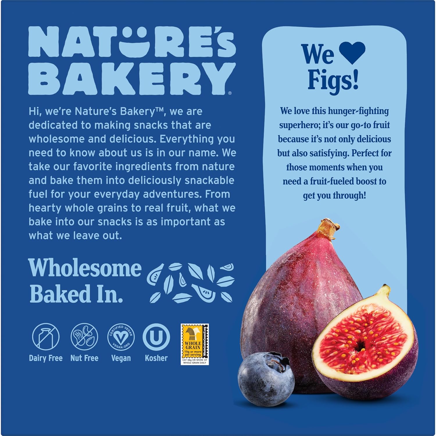 Nature's Bakery Blueberry Fig Bars - Whole Wheat Snack for Balanced Nutrition Goals, 0g Trans Fat