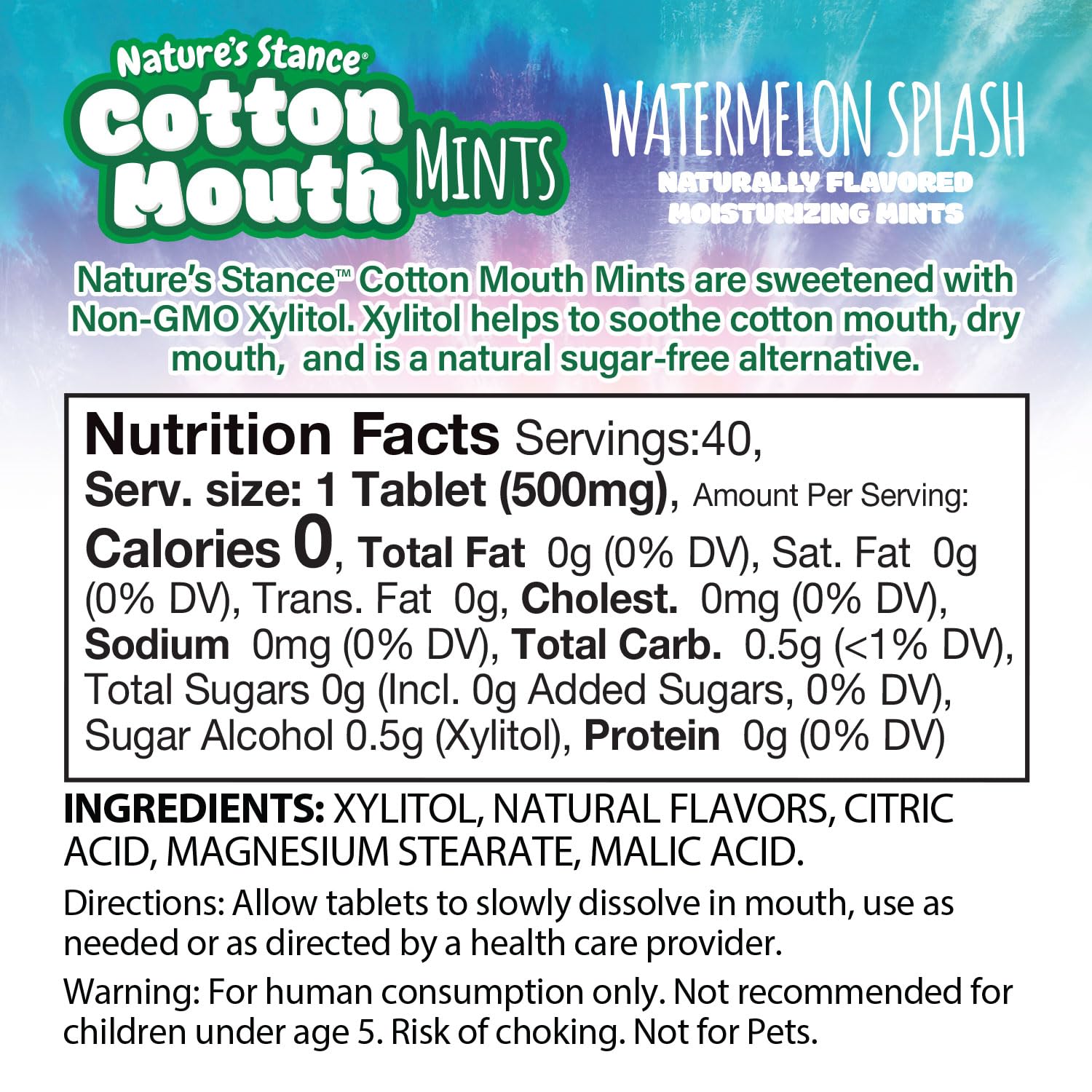 Nature's Stance Cotton Mouth Xylitol Mints – Compact 40-Count Dry Mouth Mints for the Car, Desk Drawer, and Commute