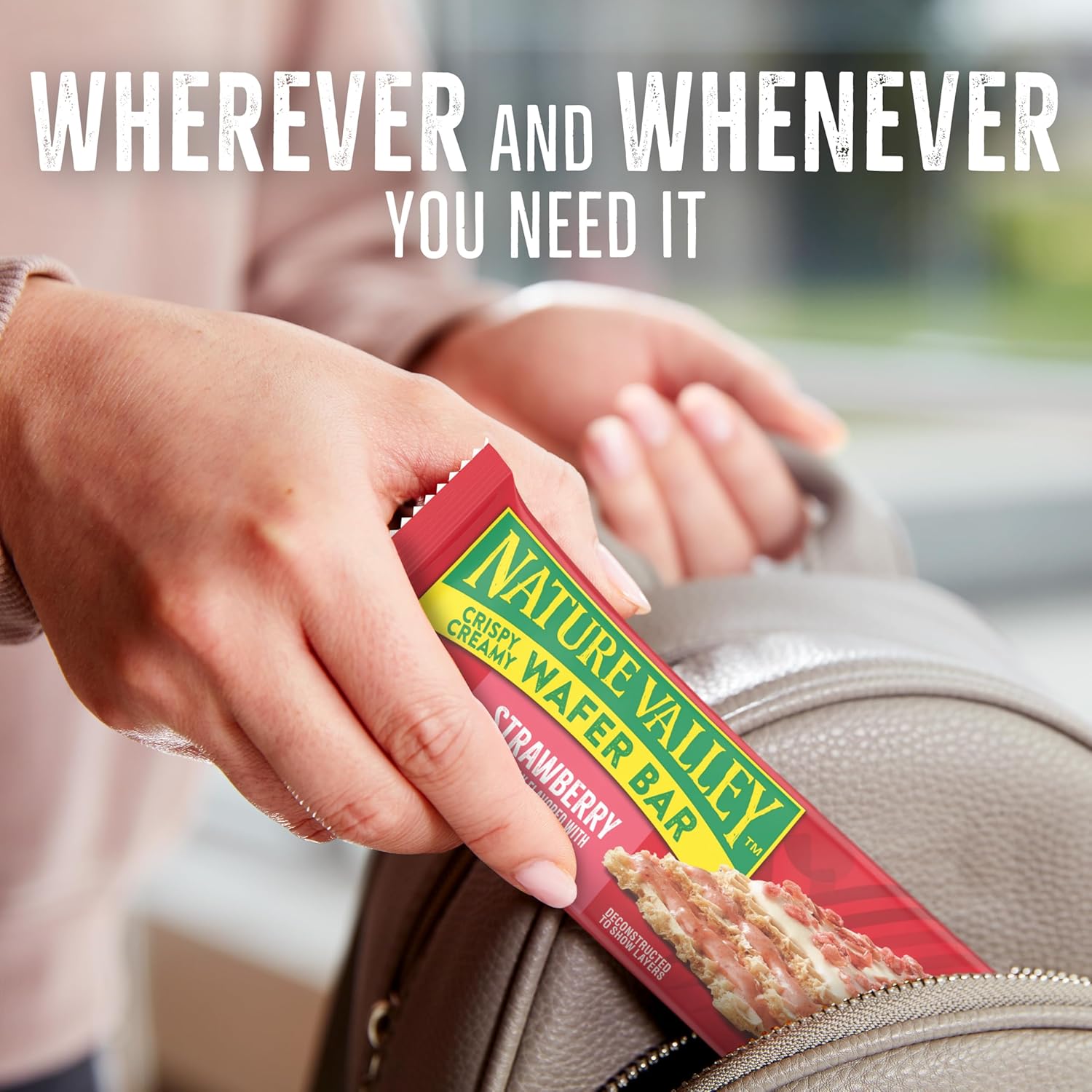 Nature Valley Crispy Creamy Wafer Bars – Shelf-Stable Strawberry Snack for Picnics, Trail Mixes and On-the-Go Fuel, Whole Grain