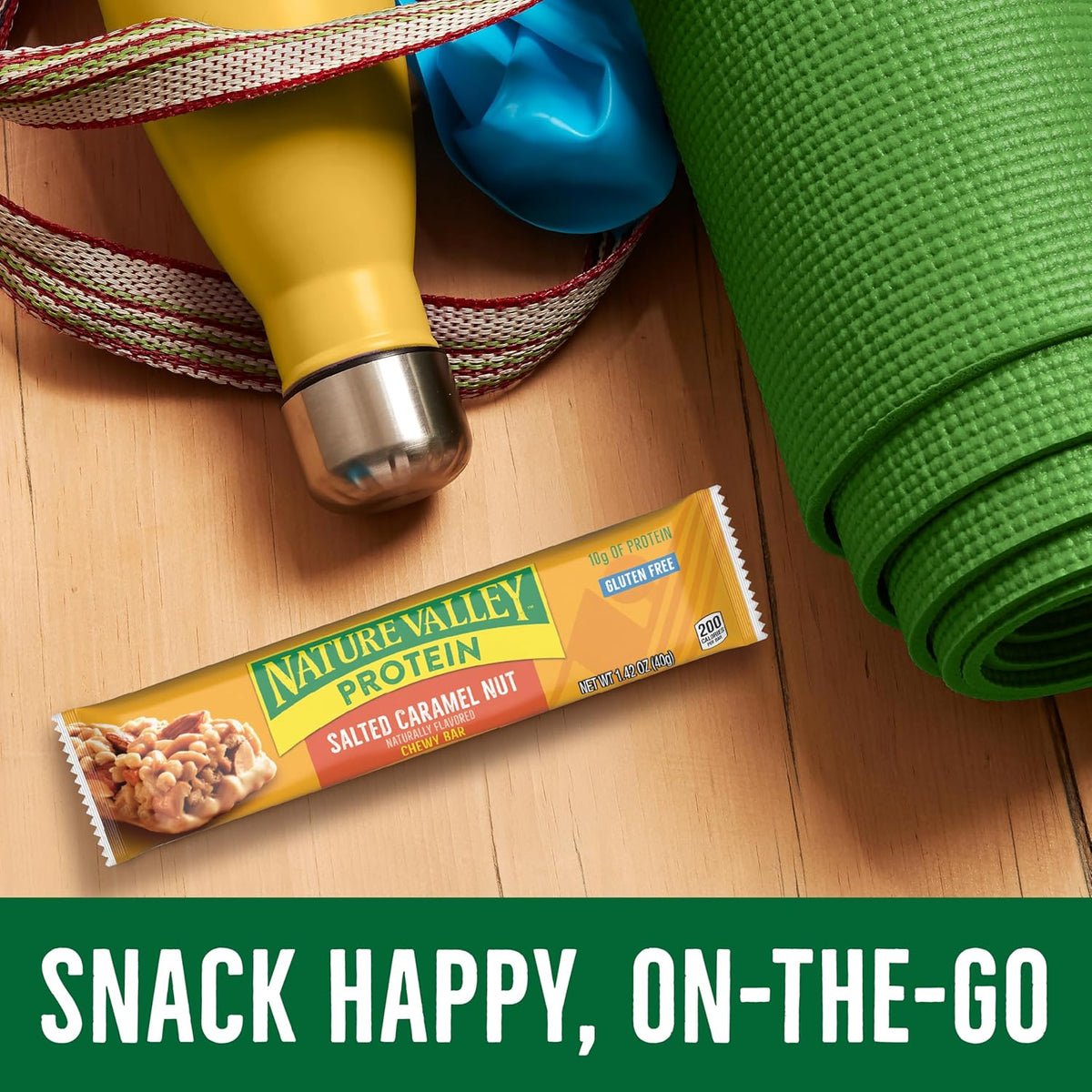 Nature Valley Protein Chewy Bars – Desk Drawer Protein Snack for Home Office Workers, 10g Protein Salted Caramel Nut 15 Count