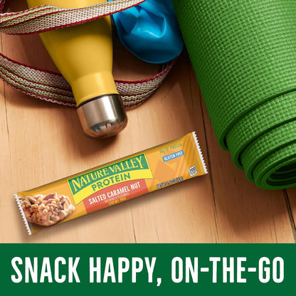 Nature Valley Protein Chewy Bars – Desk Drawer Protein Snack for Home Office Workers, 10g Protein Salted Caramel Nut 15 Count