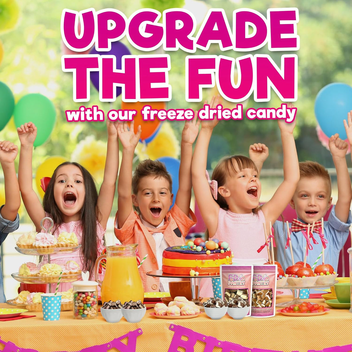 Neapolitan Freeze Dried Dessert Bites – No-Melt Birthday Party Favor and Classroom Snack for Children