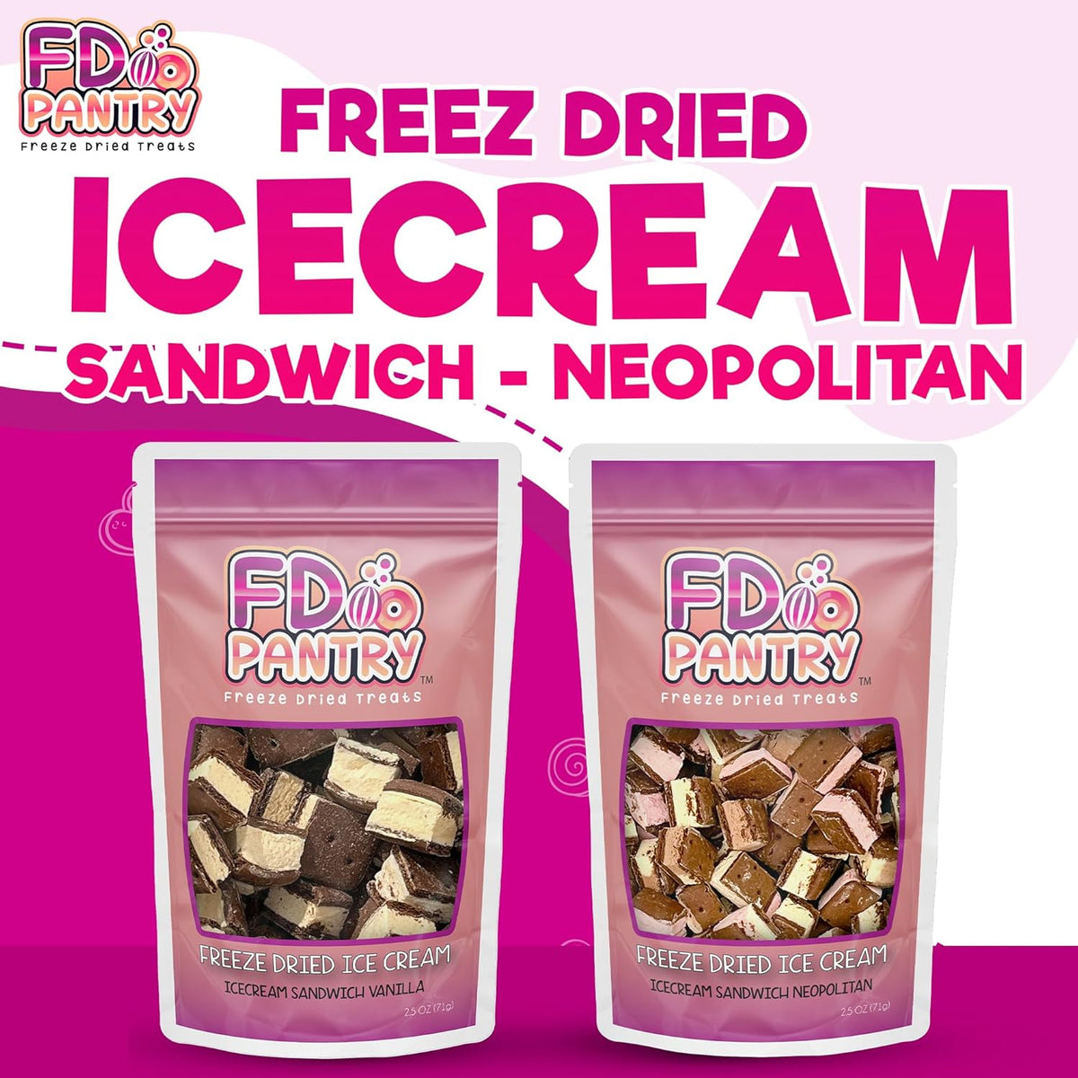 Neapolitan Freeze Dried Dessert Bites – No-Melt Birthday Party Favor and Classroom Snack for Children