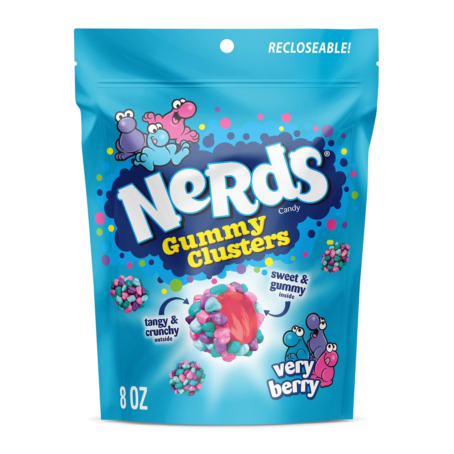 NERDS Juicy Gummy Clusters – Durable Travel-Friendly Snack Bag for Tailgating and Open-Air Events, 2-Pack