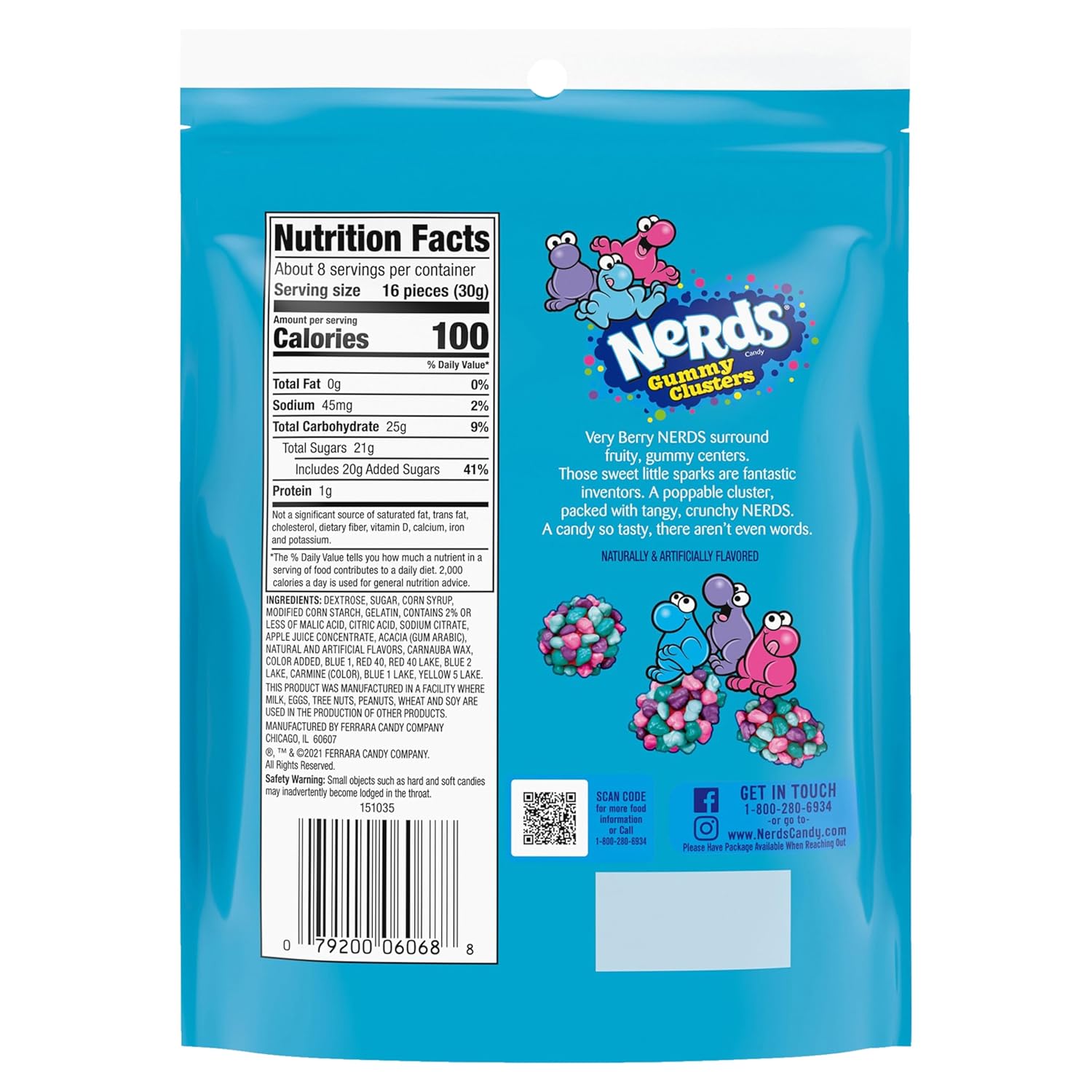 NERDS Juicy Gummy Clusters – Durable Travel-Friendly Snack Bag for Tailgating and Open-Air Events, 2-Pack