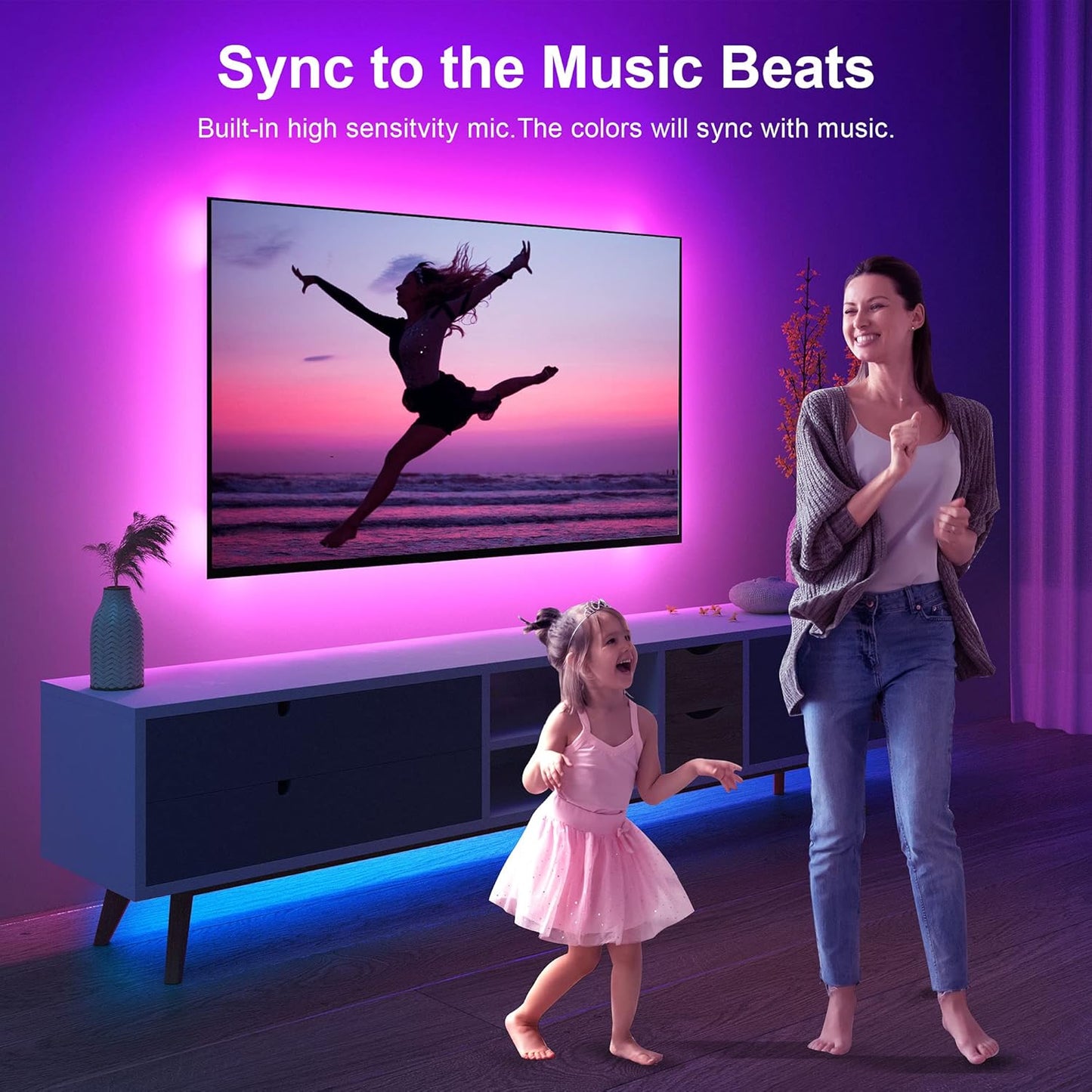 Nexillumi LED Lights for TV – Holiday Gift for Gamers and Movie Lovers, 16M Color Smart Strip