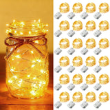 Brightown Waterproof Fairy Lights Battery Operated 24 Pack – IP65 Silver Wire String Lights for Patio Outdoor Dining and Garden Party Decor
