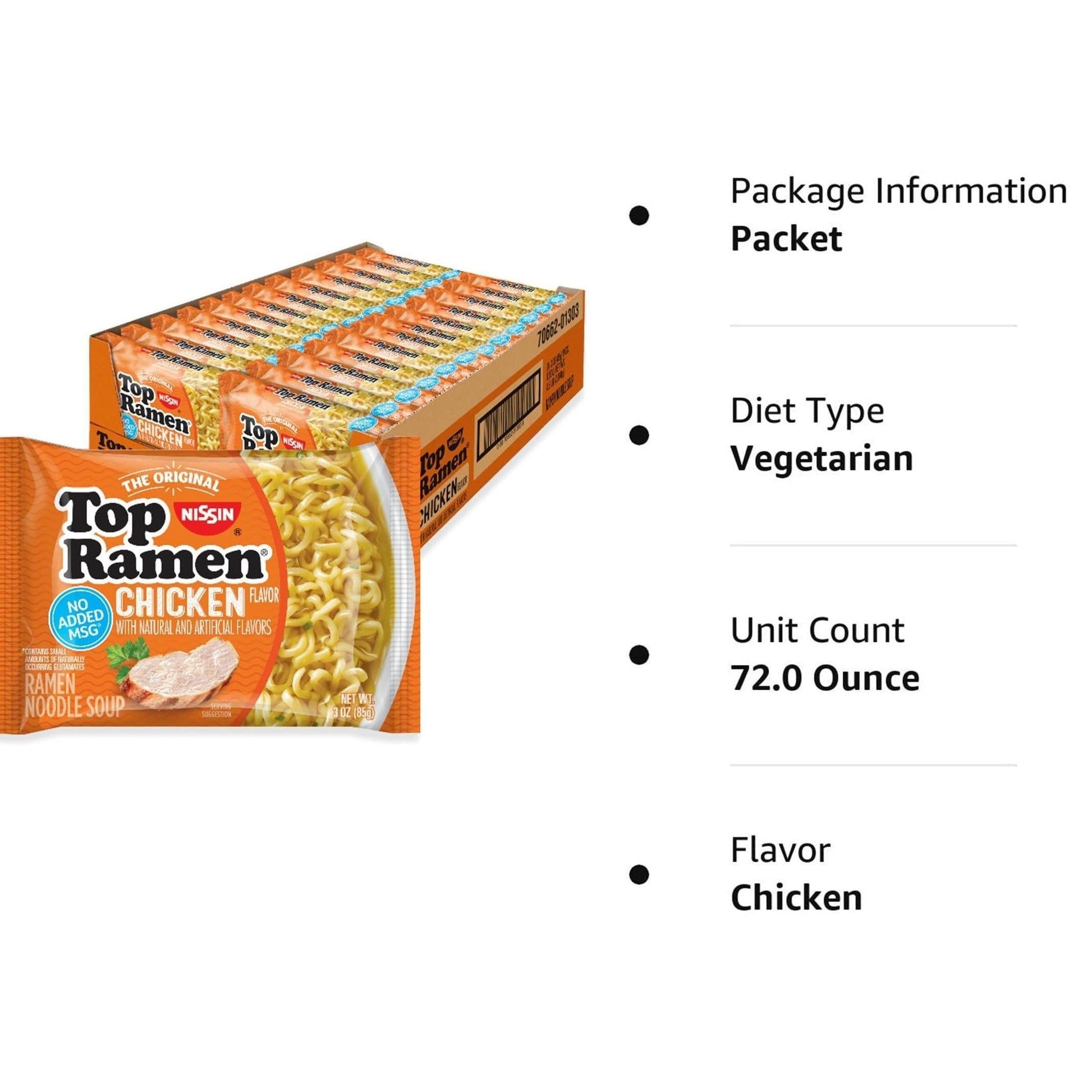 Nissin Top Ramen Bowl – Compact Noodle Bowl for Cabin Stays and Weekend Travel, Shrimp 6-Pack