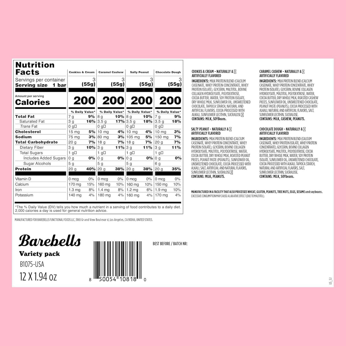no added sugar (sweetened with sucralose and maltitol sugar alcohol)