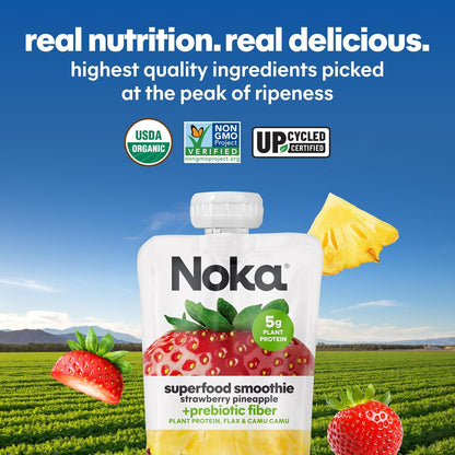 Noka Organic Fruit & Protein Pouches – Hotel-Room and Conference Fuel for Professionals, 12pk