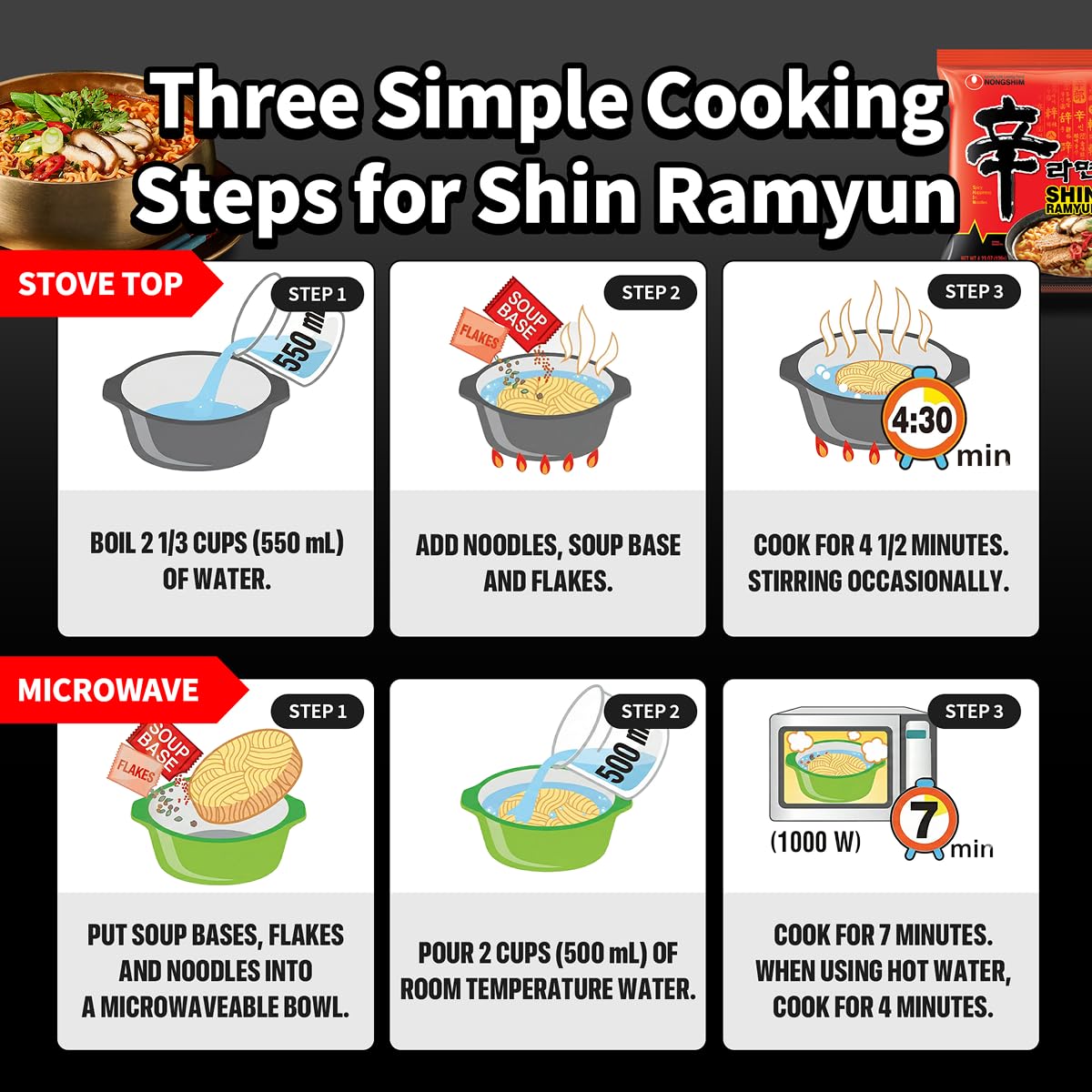 Nongshim Shin Ramyun Korean Instant Noodles – Quick Study Break Meal for Focused College Students