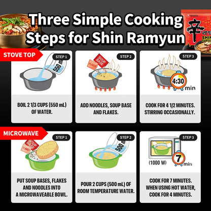 Nongshim Shin Ramyun Korean Instant Noodles – Quick Study Break Meal for Focused College Students