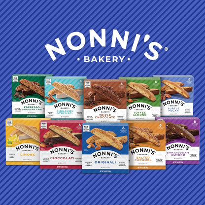 Nonni's Originali Almond Biscotti – High-End Pantry Staple for Connoisseurs, Double-Baked Crunch