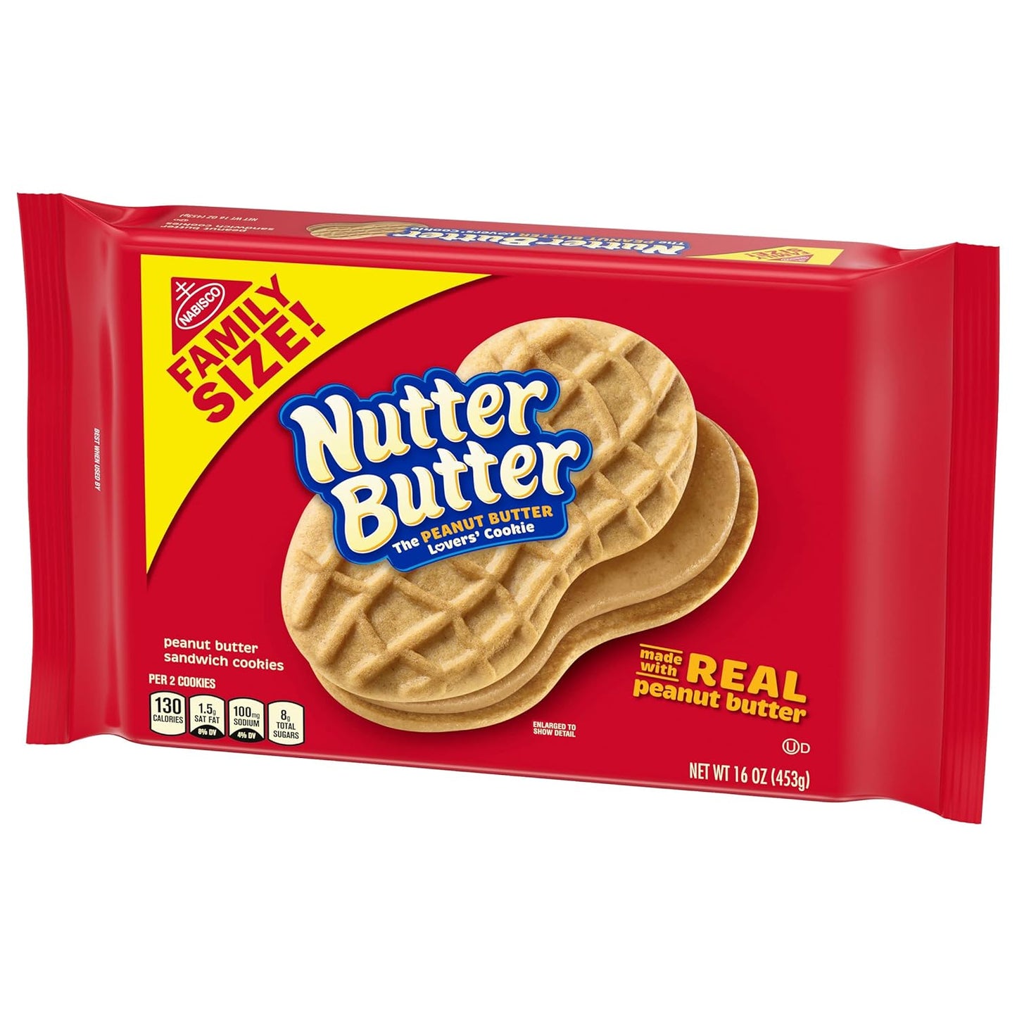 Nutter Butter Family Size Peanut Butter Sandwich Cookies, 16 oz – Bulk Road Trip Cooler Snack for Families