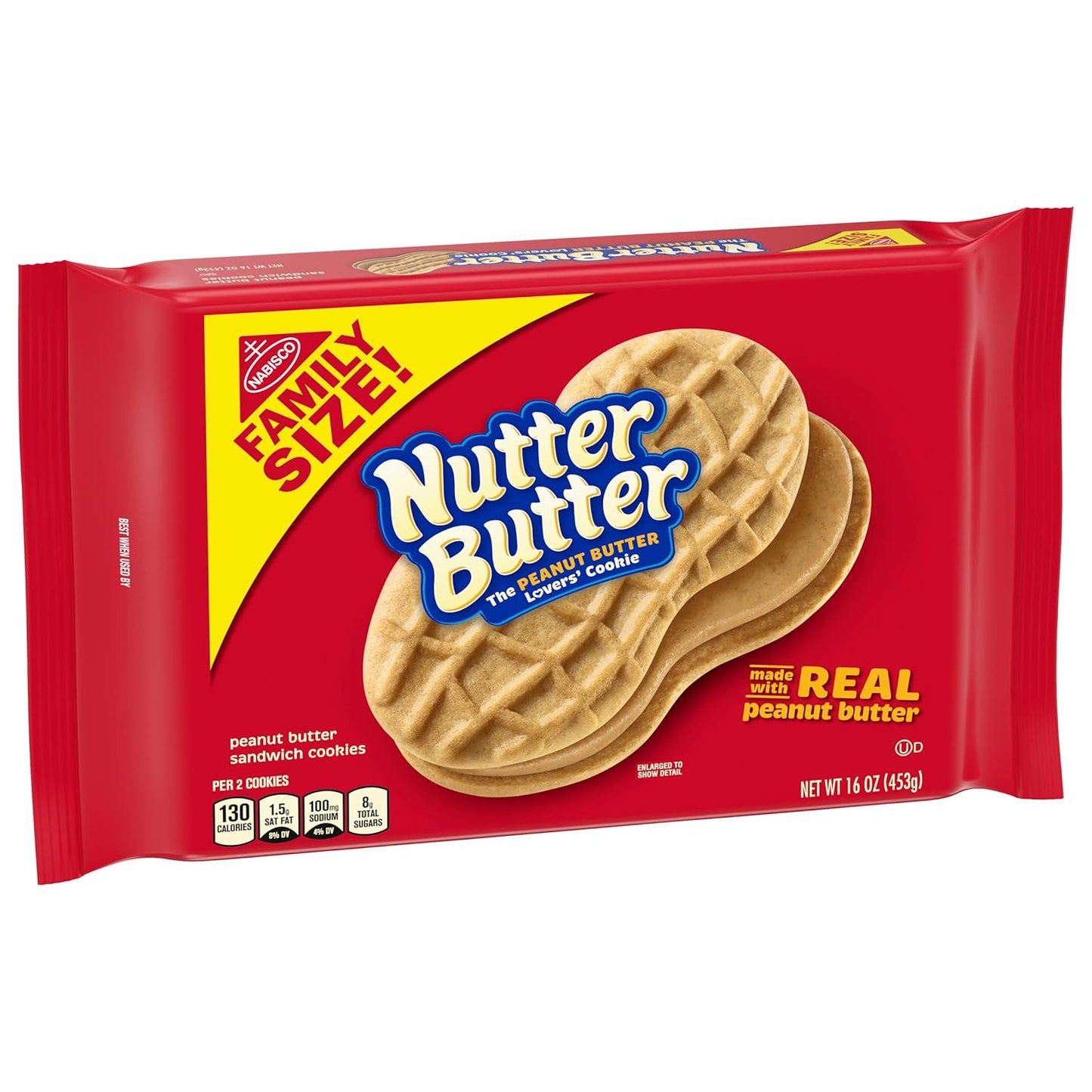 Nutter Butter Family Size Peanut Butter Sandwich Cookies, 16 oz – Bulk Road Trip Cooler Snack for Families