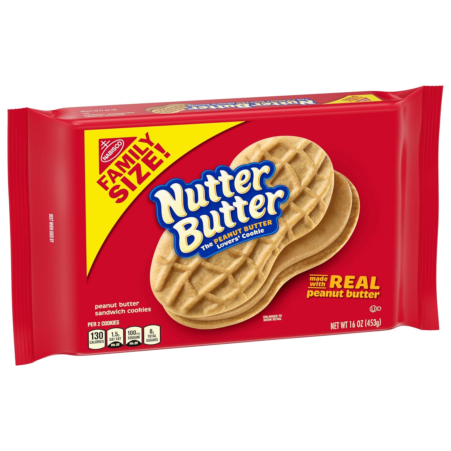 Nutter Butter Family Size Peanut Butter Sandwich Cookies, 16 oz – Bulk Road Trip Cooler Snack for Families