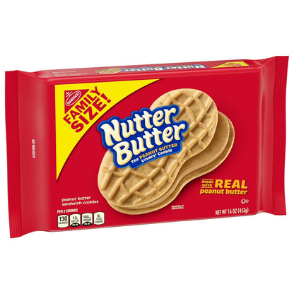 Nutter Butter Family Size Peanut Butter Sandwich Cookies, 16 oz – Bulk Road Trip Cooler Snack for Families