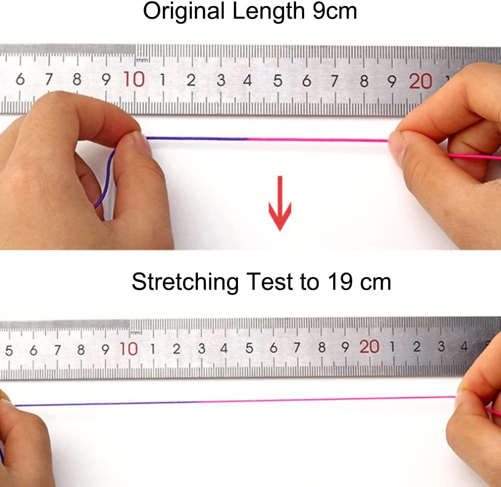 nylon-polyester fabric braided over rubber core for stretch and durability