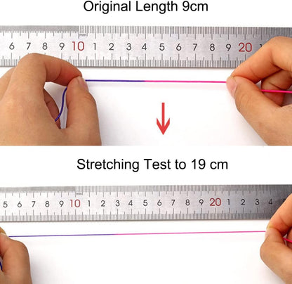 nylon-polyester fabric braided over rubber core for stretch and durability