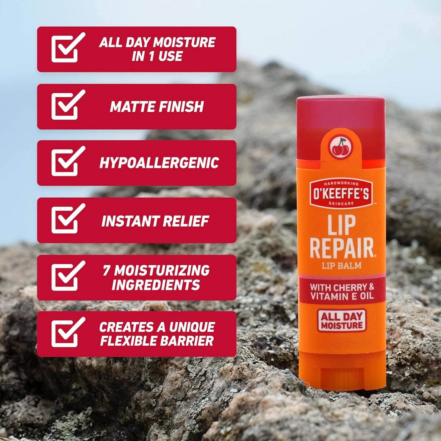 O'Keeffe's Lip Repair Stick – Desk Drawer Essential for All-Day Focus and Hydration
