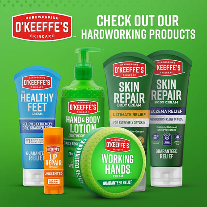 O'Keeffe's Sensitive Skin Repair Trio – Mindful Bath Time Wind-Down with Working Hands, Healthy Feet, and Cherry Lip Balm