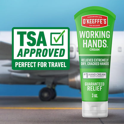 O'Keeffe's Working Hands Hand Cream – Hypoallergenic Unscented Formula Safe for Diabetes and Sensitive Skin, 3 oz