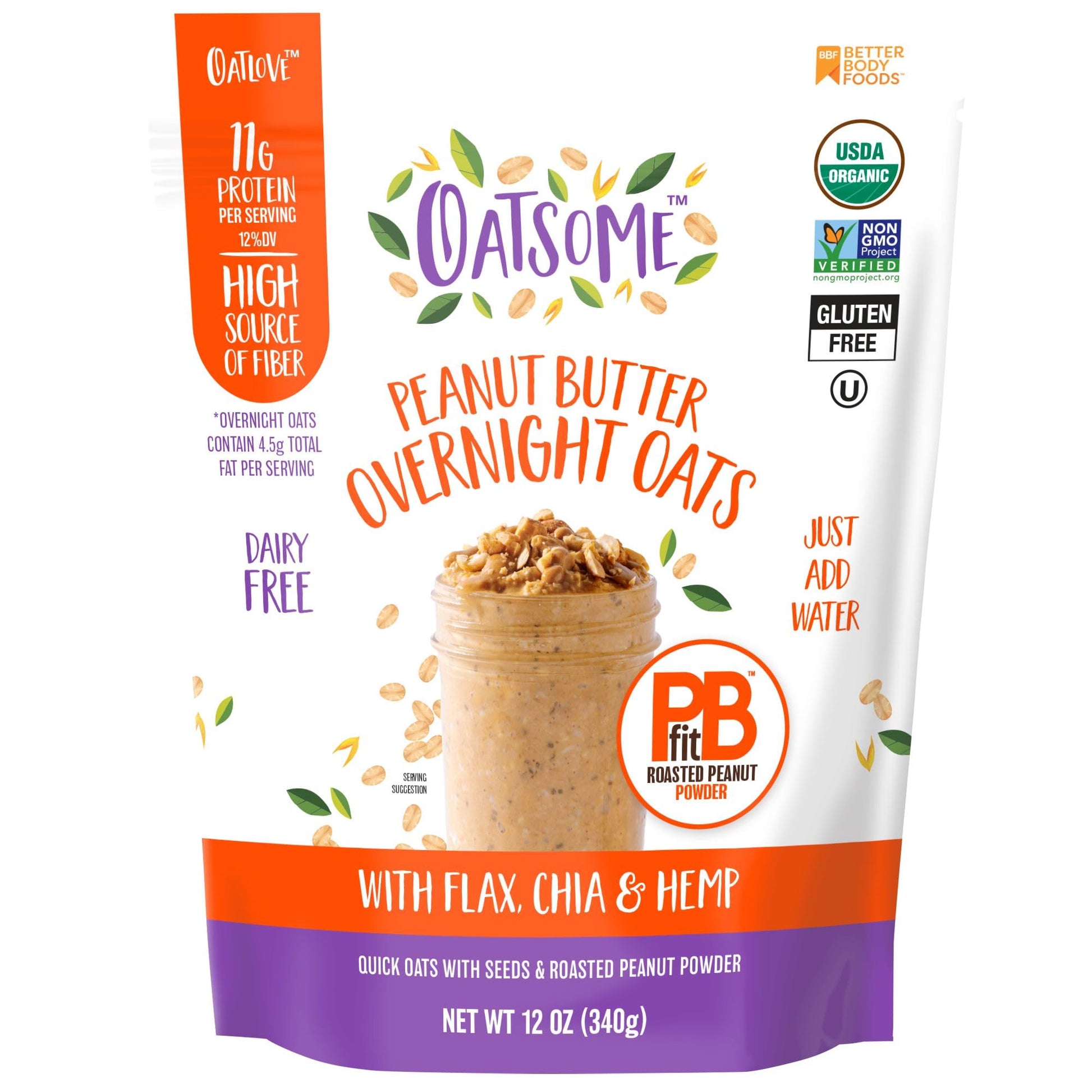 Oatsome PBfit Overnight Oats – Meal Prep Workweek Breakfast for Sustained Energy and Focus