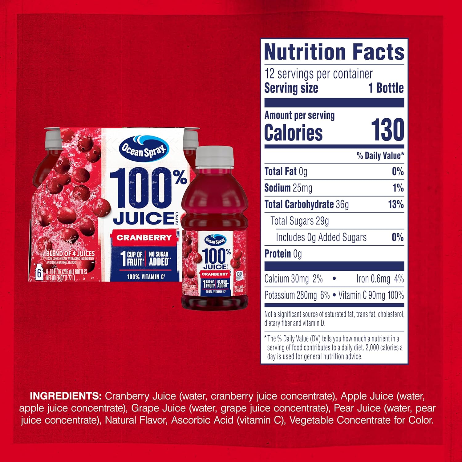 Ocean Spray Cranberry Juice 6 Pack – Family Pantry Staple for After-School Hydration
