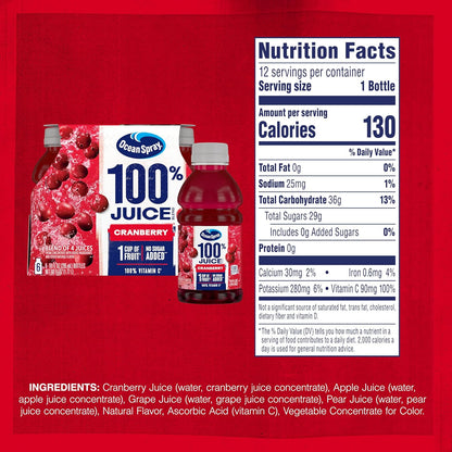 Ocean Spray Cranberry Juice 6 Pack – Family Pantry Staple for After-School Hydration