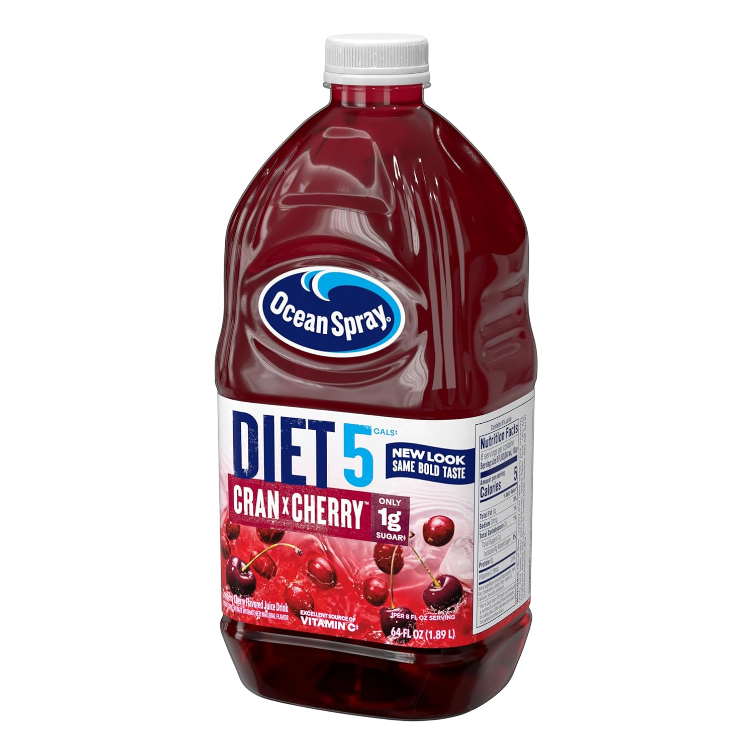 Ocean Spray® Diet Cran-Cherry® Cranberry Cherry Juice Drink – Uncluttered Fridge Essential, Single 64 oz Bottle of Diet Cranberry Cherry