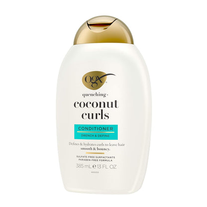 OGX Coconut Curls Conditioner – Self-Care Nightly Hair Treatment for Frizz-Prone Curls with Coconut and Citrus Essential Oils