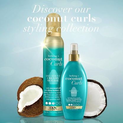 OGX Coconut Curls Decadent Mousse – Thoughtful Holiday Gift for Curly Haired Friends and Family, 7.9 Ounce