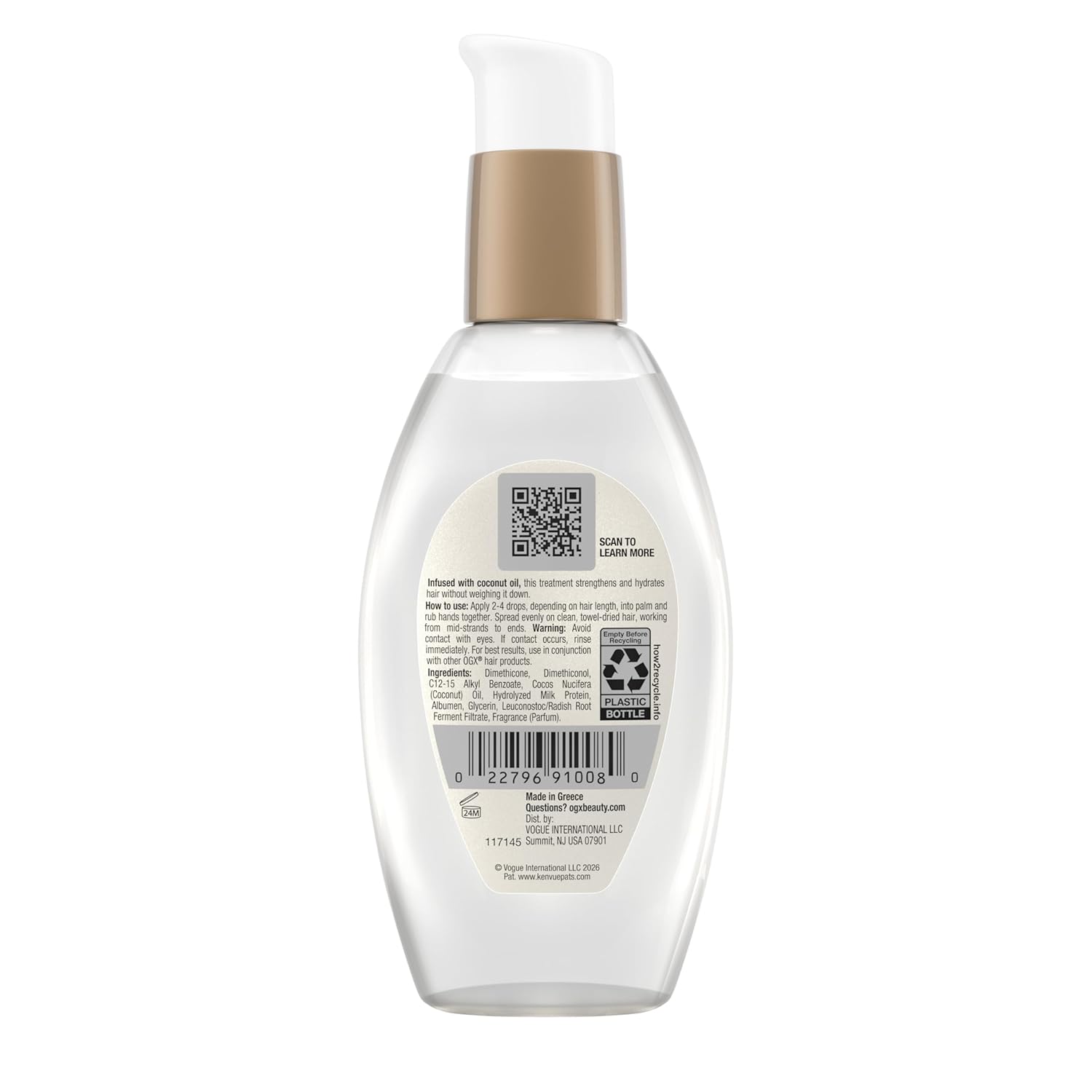OGX Coconut Milk Anti-Breakage Serum, 4 Fl Oz – Spa-Inspired Self-Care Leave-In Treatment for Strength, Softness, and Shine
